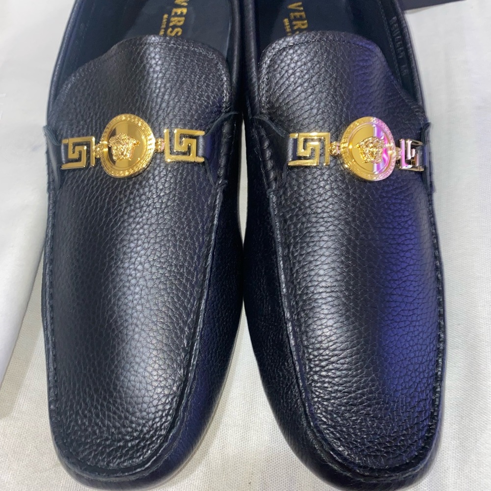 Versace men’s black loafers